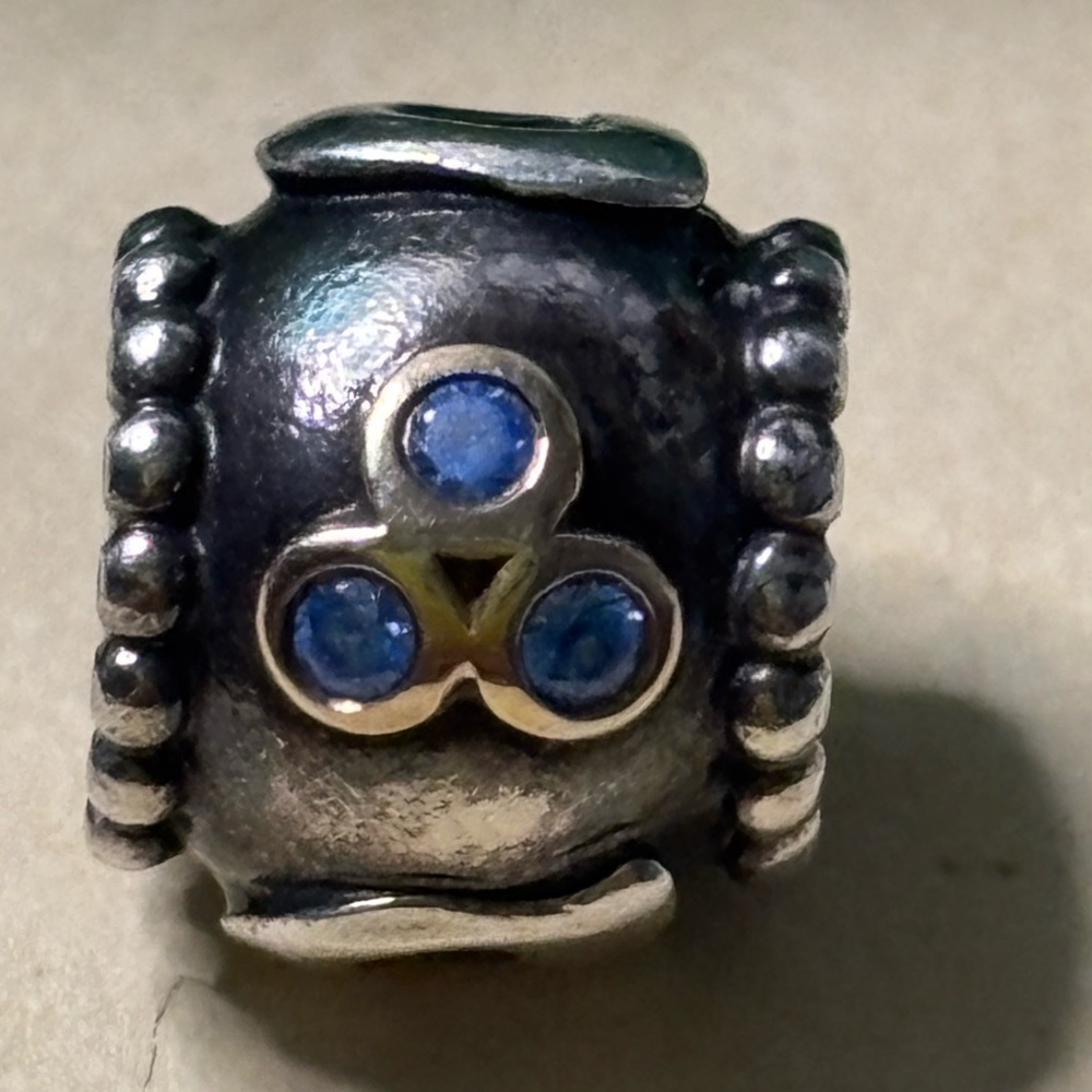 Authentic Pandora 14k Gold and Sterling Retired And Rare Dad Two Toned Charm